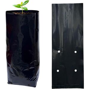 gardtree 3/4 Gallon 100 Pcs Tall Plant Nursery Bags 4.7" x 11.7", Deep Root Plastic Plant Grow Bags Thicken Tree Seedling Pots for Vegetables, Flower, Fruit, Citrus, Nut Trees, Taproot Saplings