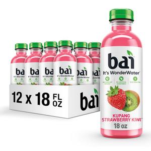 Bai Antioxidant Infused Water Beverage, Kupang Strawberry Kiwi, with Vitamin C and No Artificial Sweeteners, 18 Fluid Ounce Bottle, 12 Pack BB 1/10/26
