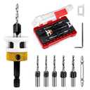 6Pcs Countersink Drill Bit Set with Low Friction Depth Stop,HSS M2 Bits Tapered Head 1/8" 9/64" 5/32" Drill+3/8 82 Counter Bore,11/64" 3/16" Drill+1/2" 82 Counter Bore,1 Screwdriver,1/4Hex Shank