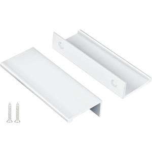 Peaha 10 Pack Kitchen Cabinet Handles 3 Inch White Pulls for Dresser Drawers Door Edge Finger Pull Hardware (Hole Centers: 3In (76mm))