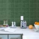 STICKGOO 10 Sheets Peel and Stick Backsplash - 9" x 9" 3D Adhesive Peel and Stick Tile Backsplash for Kitchen&Bathroom (Green)