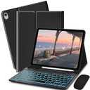 Bxomteng Keyboard Case for Samsung Galaxy Tab S11 SMX730, SMX736, SMX736B  7 Colors Backlit Keyboard Cover and Mouse (Black) (Black)