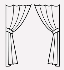 2 Pcs Polyester Curtains, Yellow, Size: 40"*37"
