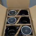 GBhome 14 OZ Coffee Mugs Set of 6, Stackable Ceramic Mugs for Men, Women, Modern Coffee Cups With Stable Base for Latte, Tea, Cappuccino. Dishwasher & Microwave Safe, Matte Black