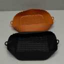 2 PCS Square Silicone Air Fryer Liners - 8 Inch Reusable Air Fryer Pot - Air Fryer Accessories - Air Fryer Inserts for 4 to 7 QT Oven Microwave Accessories (Black + Brown)