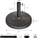 EliteShade USA Umbrella Base Stand Market Patio Outdoor Heavy Duty Umbrella Holder with Concave Radial Pattern,Bronze, 18''x10.04''H