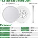 15.8 Inch LED Flush Mount Ceiling Light, 32W, 3480LM, 3000K/4000K/6000K CCT Selectable, Round Flat Panel Light Fits for Hallway, Kitchen, Bedroom, Laundry Room