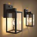 PARTPHONER Dusk to Dawn Outdoor Light Fixtures, 2-Pack Sensor Porch Lights, Waterproof Exterior Wall Sconce Lighting Lamp, Waterproof Wall Lantern for House, Doorway, Garage (Black) (9.65 in (2-Pack))