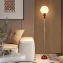 Red Floor Lamp for Living Room, Modern Floor Lamps for BedroomOn/Off Foot Switch, Globe Standing Lights for Office Cafe, Includes E26 Bulb 15W Reading Corner Light Include 70.87in Plug Cord