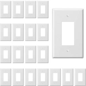 Jumbo Decorator Wall Plate Covers 1-Gang Oversize Outlet Cover Plate 5.5" x 3.5" Impact Resistant for Electric Outlets Light Receptacle Outlets GFCI Switches, White (20 Pack)