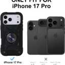 MARKILL Compatible with iPhone 17 Pro Case 6.3 Inch with Ring Stand, Military Grade Drop Protection Full Body Rugged Heavy Duty Case 3 in 1 Protective Durable Cover Black