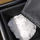 SIMPLIHOME Rockwood 18 inch Wide Contemporary Square Cube Storage Ottoman with Tray in Distressed Black Vegan Faux Leather, Assembled, For the Living Room, Entryway and Family Room