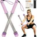 Weighted Cordless Battle Ropes - Adjustable Resistance and Portable Ropeless Battle Ropes with Non Slip Handle - Low-Noise Exercise Rope for Instant Effective Workouts Anytime (Purple)