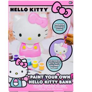 Horizon Group USA Hello Kitty Paint Your Own Piggy Bank, DIY Coin Bank for Kids, Multicolor