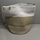 Woven Rope Laundry Hamper Basket, 58L Tall Laundry Basket, Baby Nursery Hamper for Blanket Storage in Bedroom-Large-Brown