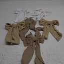 6 Pcs Knitted Large Christmas Bows 18in Big Crochet Christmas Tree Bow Neutral Ribbon Bow Hanging for Tree Topper Winter Party Wreath Garland Fireplace Holiday Decorations(White,Beige,Khaki)