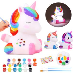 Вededa Paint Your Own Unicorn Night Light Art Kit, Arts and Crafts for Kids Ages 4-8,Unicorns Gifts for Girls Painting Kit Unicorn Toys for Kids 4 5 6 7 8 9 10 11 12+ (1Pc)