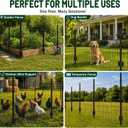 Fence Posts 6FT, 10 Pack Metal U Posts for Wire Fence, Heavy Duty Garden Fence Posts with Reinforced Anchor Plate, No Dig Rustproof Steel Fence Stakes for Yard, Farm, Chicken Wire, Temporary Fencing