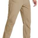 MAGCOMSEN Men's Lightweight Hiking Pants with 4 Pockets Water Resistant Quick Dry Fishing Travel Work Outddoor Pants (Khaki)