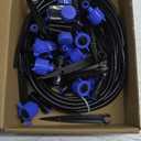 HIRALIY 50FT Garden Watering System with 12Pcs Pressure Compensation Drippers and 5-Way Connector, New Quick Connector Drip Irrigation Kits, Irrigation System for Plant