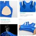 RUNNING GIRL Sports Bras for Women High Support,Seamless Ribbed Longline High Neck Sports Bra Racerback Padded Crop Top Yoga (M)