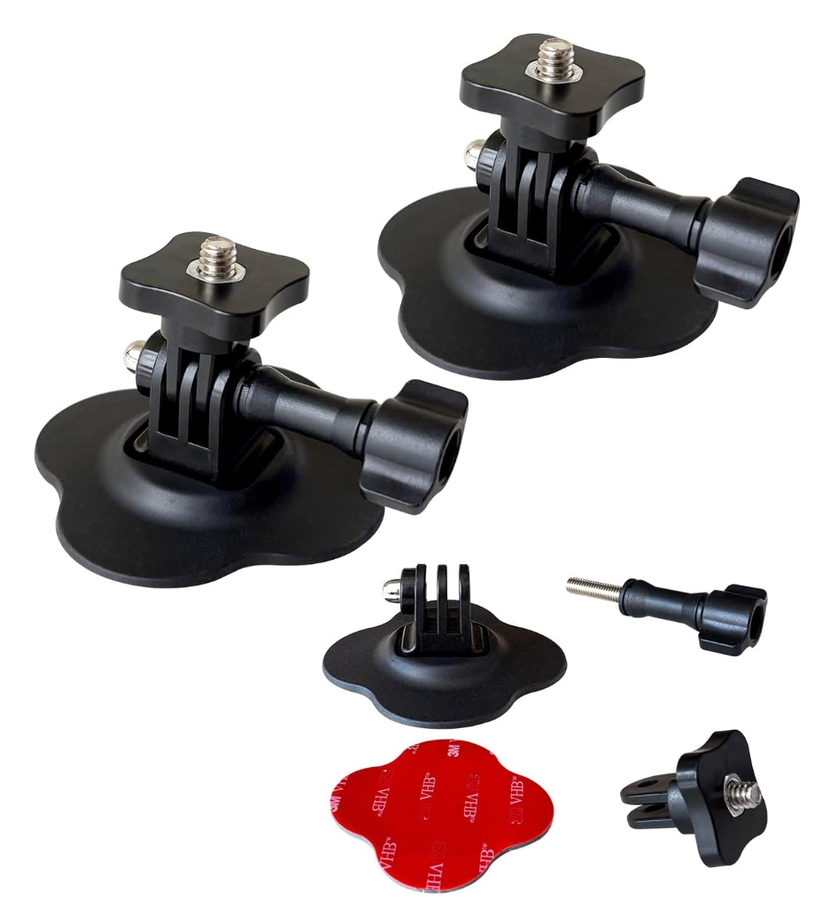 4 PCS Flexible Adhesive Helmet Mount for GoPro Hero & Action Camera, 3M Adhesive Helmet Mounting Attachment for Snowboard Surfboard Motorcycle Sport and Vlogging, with 1/4'' Screw