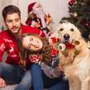 Malier Christmas Squeaky Dog Toys, Durable Latex Rubber Chew Bite Toys Stuffed with Crinkle Paper for Puppy to Medium Pets (Elk)