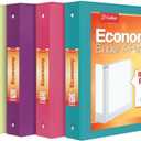 Cardinal 3 Ring Binders, Binders for School and Office, Durable 1.5 Inch, Round Rings, Holds 350 Sheets, ClearVue Presentation View, Non-Stick, Assorted Bright Colors, 4 Pack (79553)