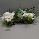 Ling's Moment 41.0" Tall Free-Standing Wedding Aisle Artificial Flowers for Ceremony Decor, 2PCS White Walkway Floral Chair Markers, Faux Rose Altar Arch Arrangement Spring Decorations Outdoor (Wht-white & Lily & Olive)