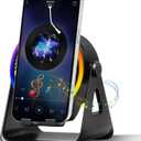 Wireless Induction Bluetooth Speaker, 4-in-1 with 360 Rotating Phone Holder and RGB Ambient Light, High-Definition Surround Sound (Black)