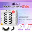 2 x Wispy False Eyelashes Kit With Bond, Seal and Tweezer, 7 Pairs Natural Look Fake Cat Eye Lashes Strips Thin Band Extensions Waterproof Easy Eyelashes for Beginners DF64