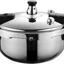 304 Stainless Steel Pressure Cooker, 7 Inch Quick Cooking Pot with Safety Valve, Mirror Polish Interior, Bakelite Handles