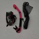 Greatever Snorkel Set Pano 3 Window Snorkel Mask Adult, Panoramic Wide View, Anti-Fog Scuba Diving Mask, Anti-Leak Snorkel Goggles Dry Top Snorkel, Professional Snorkeling Gear for Adults (Black Pink)