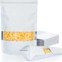FireKylin 100 Pack Smell Proof Bags 6.3" x 9.4", Resealable Bags with Matte Window, Foil Pouch Stand Up Sealable Bags for PackagingWhite