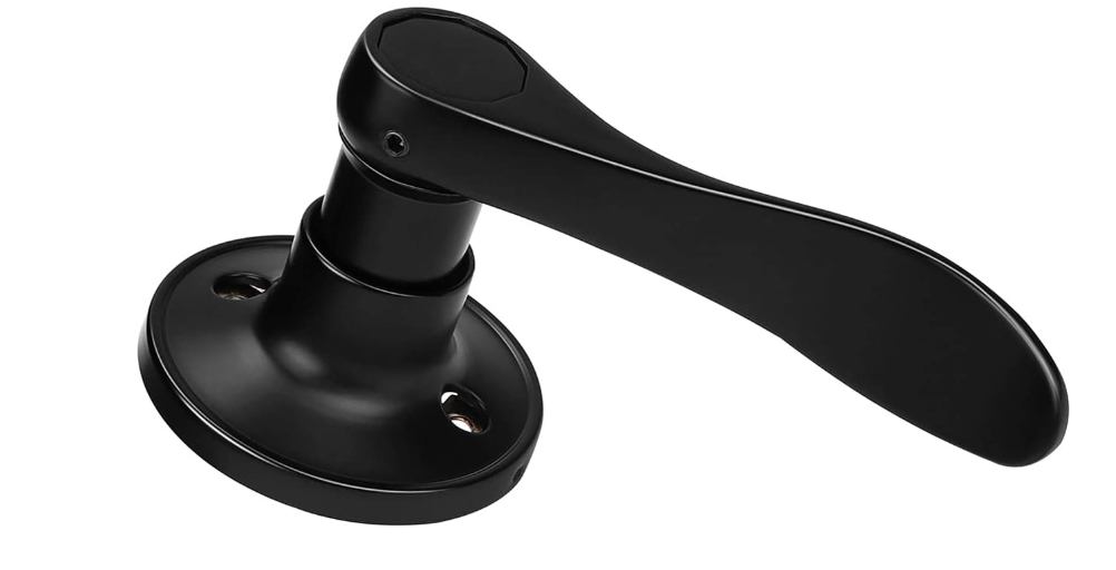 Dummy Door Levers in Matte Black, One-Side Door Handles, No-Turning Wave Style Door Knobs