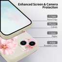 Pink Lily Flower Patterned Phone Case Cover for iPhone 15 PRO MAX Pink Lily Case Cover Liquid Silicone Soft Gel Rubber Matt Phone Cover with Microfiber Lining