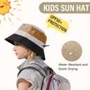 Outdoor Kids Sun Hat Quick Dry Bucket Hat Multiple Color Patchwork for Boys Girls 8-15 Years UPF 50+ Summer Beach Hats (Black)