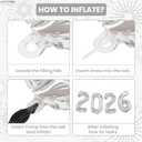 4 x KatchOn, Silver 2026 Number Balloons - 16 Inch | 2026 New Year Balloon | 2026 Balloon | Silver Foil Balloons 2026 For New Years Decorations 2026 | New Years Eve Party Supplies 2026 | NYE Decorations