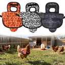 6Pack Chicken Saddle for Hens, Adjustable Hen Saddle Back Protector Jacket for Hens Reusable with Wing Protector Feather Print