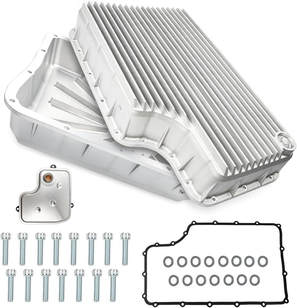 6R140 Transmission Oil Pan,Heavy‑Duty Aluminum Deep 6.7L, #32805200 Fits Replacement for Dodge Ram 2500 3500 2007‑2025 6.7L, Includes Filter, Gasket & Bolts A