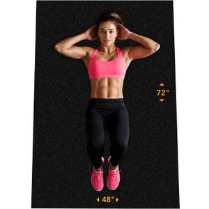 Rubber King Multi-Purpose Exercise Mat - 100% Recycled Thick Rubber Mat for Home Gym Flooring, Non-Slip, Low-Odor Durable Workout Mat for Indoor/Outdoor, Shoe-Friendly (Black)