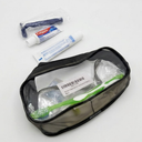 Trektote 10 Piece Travel Hygiene Kit with Toiletries & Dental Essentials, TSA-Compliant, Clear Cosmetic Bag, Single or Bulk Packs