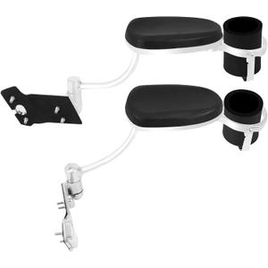 Motorcycle Passenger Armrests with Cup Holder Adjustable Fit for Honda Goldwing GL1800 2001-2017 (Chrome)