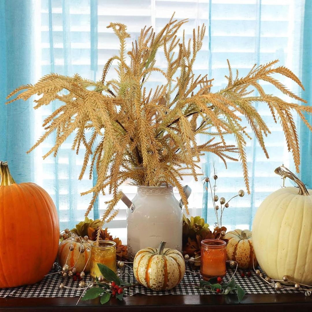 Yinns Fall Decorations - Artificial Fall Pine Branches, Norfolk Pine Stems Centerpieces Exist Decor Autumn Faux Branch for Vase Table Thanksgiving Decor Yinns Fall Decorations - Artificial Fall Pine Branches, Norfolk Pine Stems Centerpieces Exist Decor Autumn Faux Branch for Vase Table Thanksgiving Decor