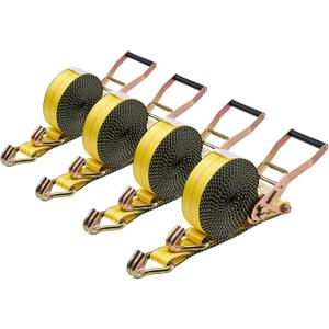 VEVOR Ratchet Straps, 2 in x 30 ft, Heavy Duty Tie Down Straps with Double J Hook, 10,000 lbs Break Strength, Carry Bag, Tie Down Ratcheting for Moving, Trailers, Motorcycles, Kayaks, Car Roof, 4 Pack