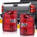 Tail Light Assembly Compatible with Chevrolet Silverado 07-13 1500 | 07-14 2500HD 3500HD, OE-Style Replaces 25958482 25958483, w/Bulb & Harness, Left and Right Side, Red Border Pair