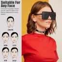 The Fresh Large Oversized Fashion Square Flat Top Sunglasses - Exquisite Packaging (1-black)