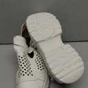 Women's Chunky Platform Orthopedic Wedge Walking Shoes Breathable Hollow Adjustable Buckle Casual Non-Slip Running Shoes with Arch Support (8.5, White)