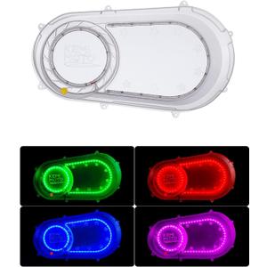 KEMIMOTO XP 1000 Outer Clutch Cover with RGB Lights Clear Belt Cover XP 900 CVT Clutch Plate Housing Compatible with 2017-2021 Polaris RZR Ranger, RZR 570, Replace OEM 2207124