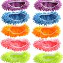 Acronde 5Pairs Multi Function Duster Mop Slippers Shoes Cover Chenille Fiber Washable Foot Socks Floor Cleaning Tools Shoe Cover for Bathroom, Office, Kitchen, House Polishing Cleaning